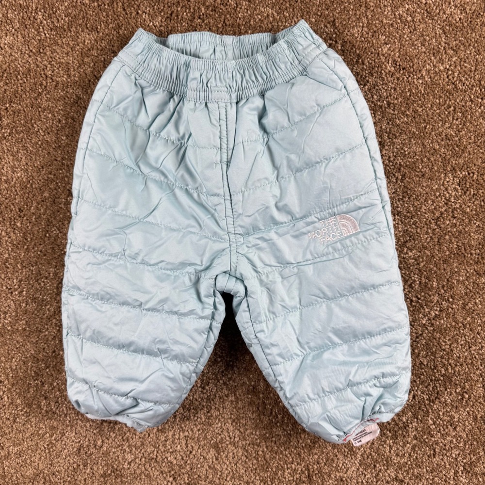 The North Face Reversible Quilted Puffer Pants Mint Green Geometric Infant 0-3M